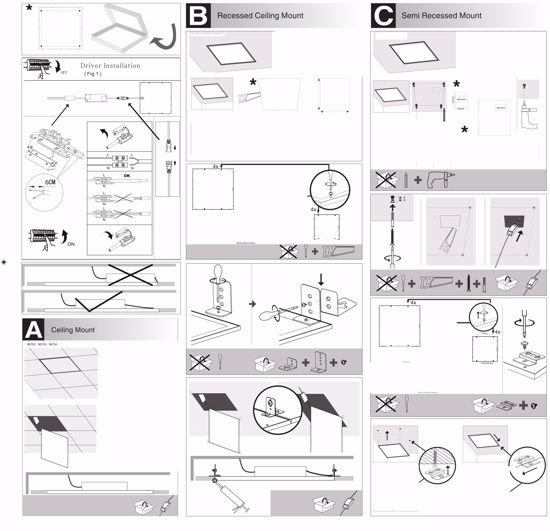 Pannello led 62x62 bianco incasso plafone 40w per ufficio negozio