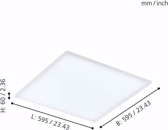 Plafoniera led 60x60 33w 4000k quadrata bianca