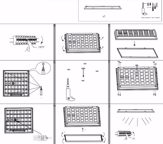 Plafoniera led 60x60 urg19 32w 4000k quadrata