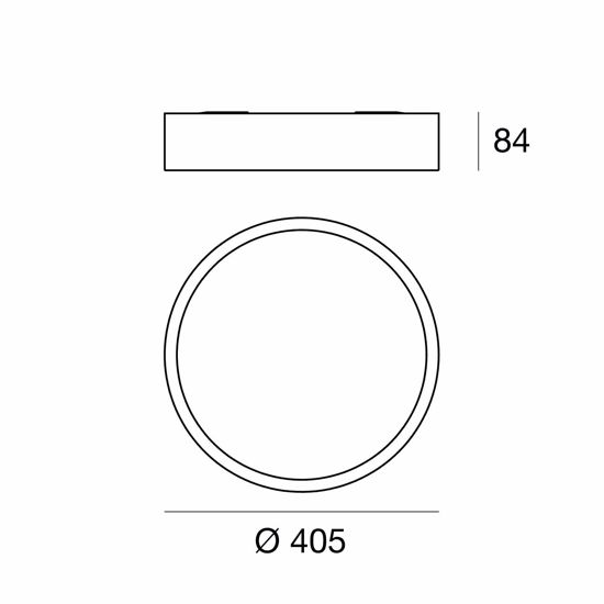 Box linea light plafoniera led 25w 4000k rotonda bianca moderna