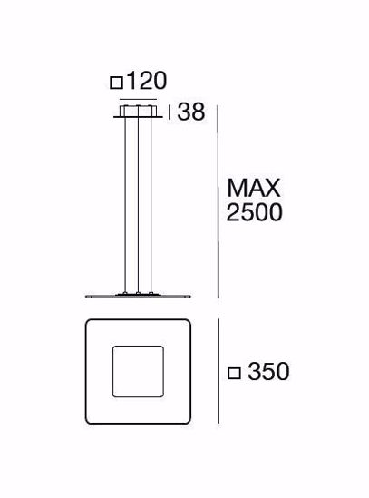 Linea light aruba lampadario moderno led 3000k rame 35x35 cm