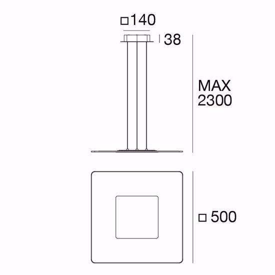 Lampadario moderno aruba linea light led 40w 3000k cromo 50x50