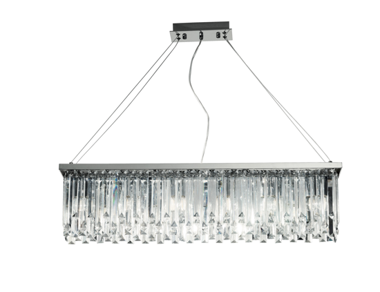 Lampadario batida pc ondaluce 87cm cristalli losanghe