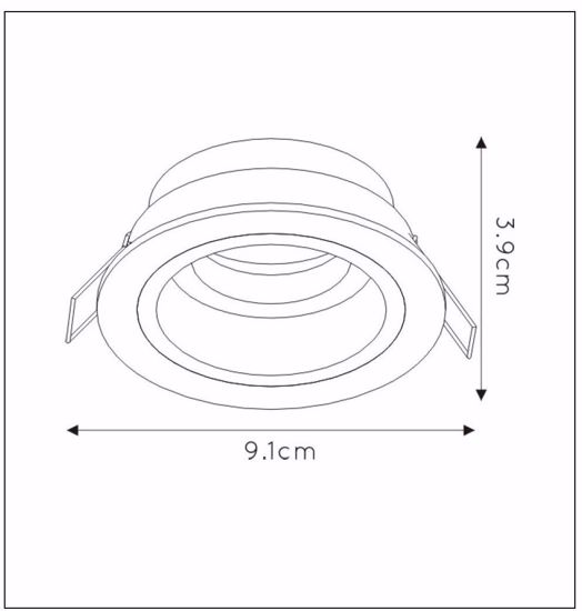 Faretto da incasso da soffitto orientabile nero rotondo