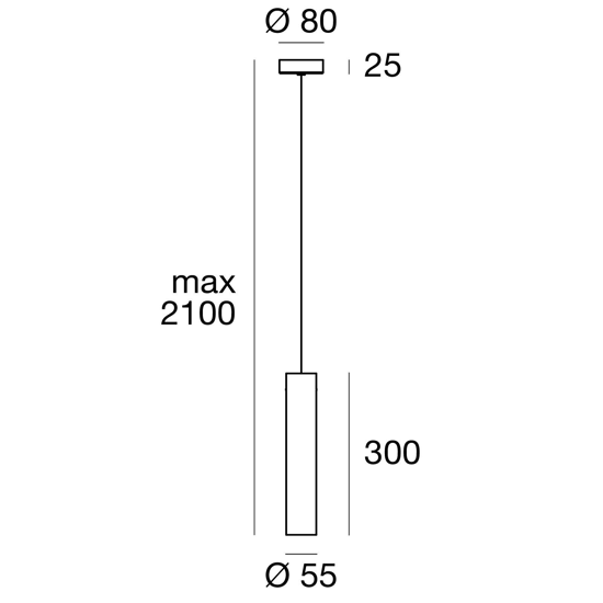 Linea light birba lampada a sospensione tubo metallo alluminio per isola cucina