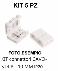 Dai302 confezione 5 pz kit connettori cavo-strip - 10 mm ip20 per interno