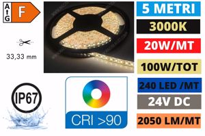 100 METRI STRISCIA LED 220V RGB MULTICOLOR PER ESTERNO IP65