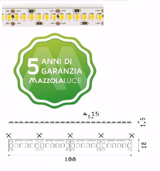 Striscia led 20w 3000k 24v 102w bobina 5mt per interni ideal lux