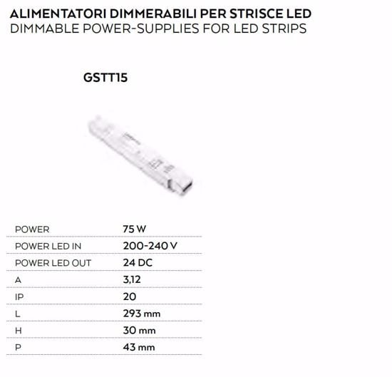 Trasformatore dimmerabile 75w 24v dc dali push per strip led gea luce ip20