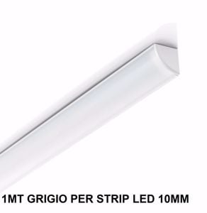 Ideal lux esterno alluminio 1mt per strip led max 11mm angolare rotondo grigio kit diffusore