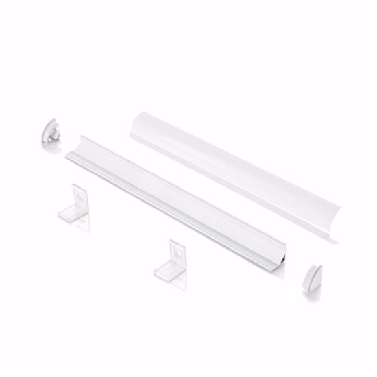 Ideal lux esterno alluminio 1mt per strip led max 11mm angolare rotondo grigio kit diffusore