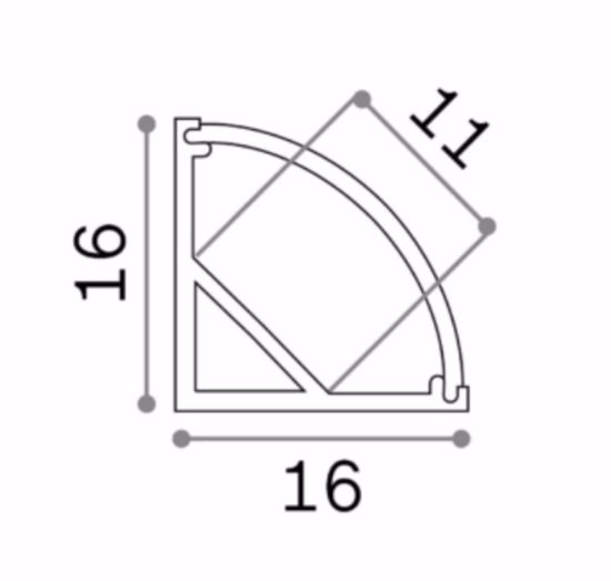Ideal lux profilo esterno 1mt alluminio angolare rotondo per strip led max 11mm bianco kit diffusore