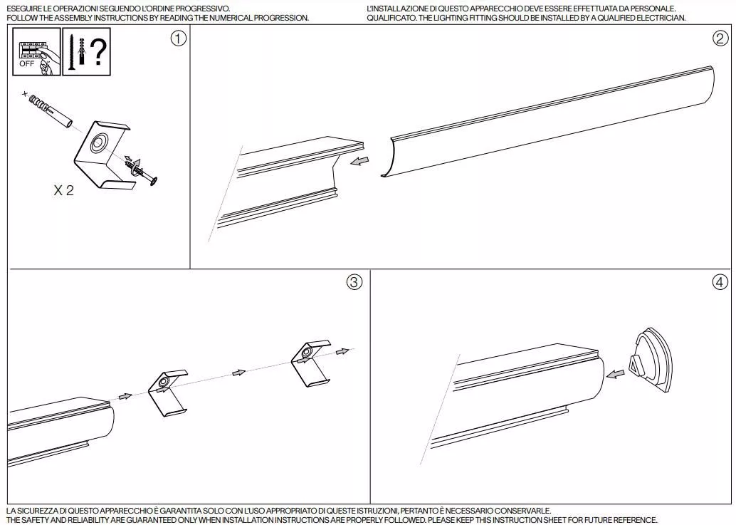 Profilo esterno 2mt angolare alluminio bianco con diffusore kit per strip  led max 11mm - 6AD9