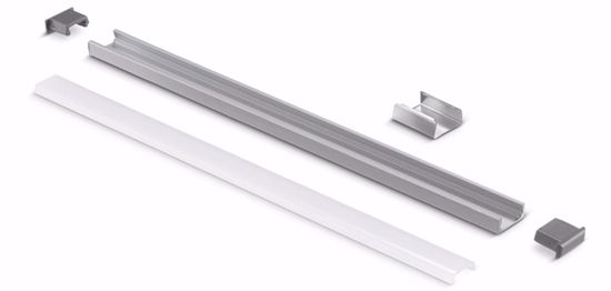 Kit profilo plafone grigio 2mt per strip led max 10mm gea luce diffusore staffe tappi