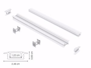 Ideal lux profilo 1mt da incasso bianco per strip led max 10mm diffusore accessori inclusi