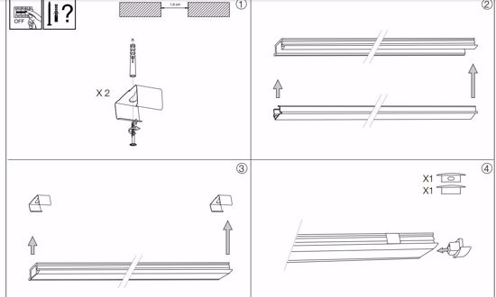 Ideal lux profilo 1mt da incasso bianco per strip led max 10mm diffusore accessori inclusi