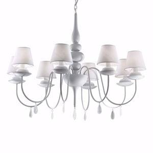 Blanche sp8 lampadario bianco 8 luci goccia ideal lux