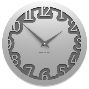 Orologio moderno rotondo da parete legno colore grigio alluminio