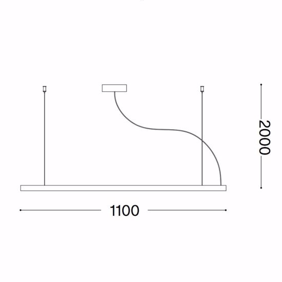 V-line sp ideal lux lampadario a sospensione per cucina nero led 20w 3000k