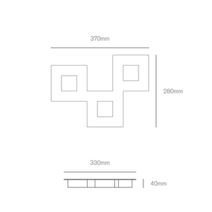 Vivida international squares plafoniera moderna 20w 3000k bianco rettangolare