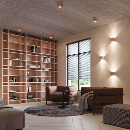 Faretto led di legno cubo da soffitto