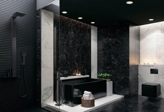 Faretto per bagno da incasso soffitto rotondo nero