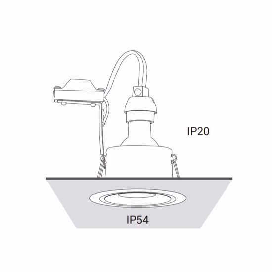 Faretto da incasso per bagno doccia quadrato ip54 gu10