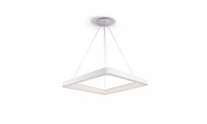 Lampadario quadrato per ufficio moderno bianco led 50w 3000k 4000k vivida inner