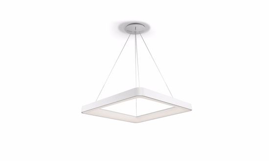 Lampadario quadrato per ufficio moderno bianco led 50w 3000k 4000k vivida inner