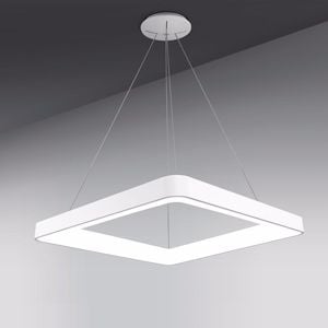 Lampadario quadrato per ufficio moderno bianco led 50w 3000k 4000k vivida inner