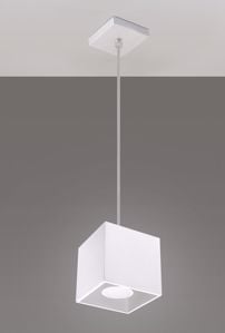 Lampada pendente cubo bianco per bancone cucina moderna