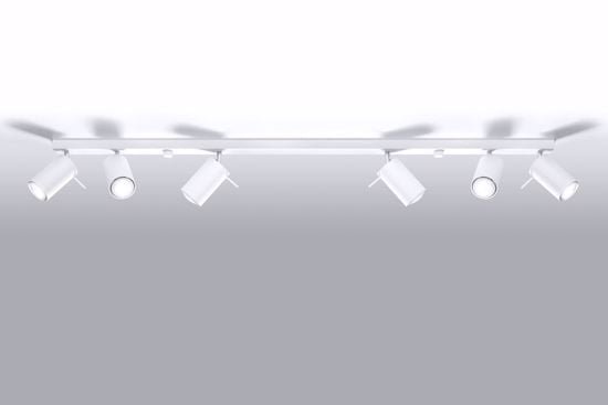 Binario led bianco con 6 faretti orientabili gu10