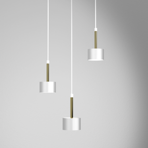 Lampadario moderno 3 luci grappolo bianco oro