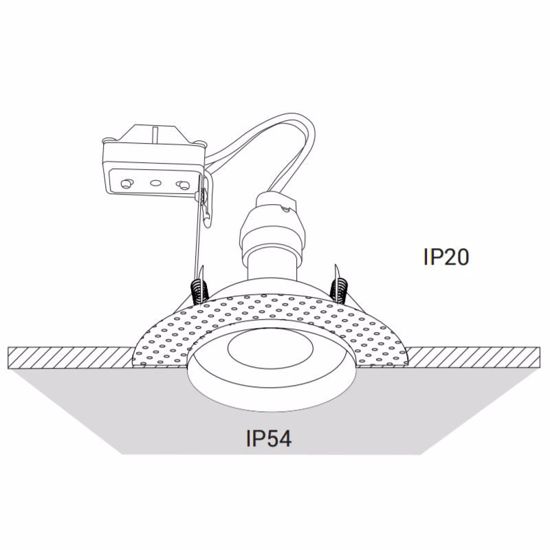 Faretto a soffitto per bagno da incasso rotondo bianco