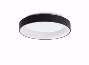 Ziggy pl d060 ideal lux plafoniera a led 3000k rotonda nera  minimalista per soggiorno