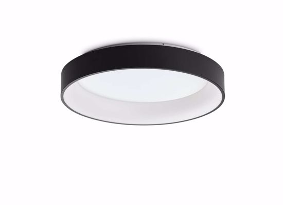 Ziggy pl d060 ideal lux plafoniera a led 3000k rotonda nera design minimalista per soggiorno