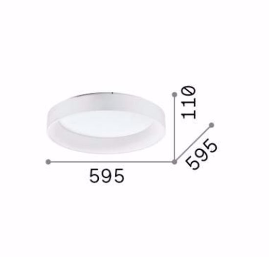 Ziggy pl d060 ideal lux plafoniera a led 3000k rotonda nera design minimalista per soggiorno