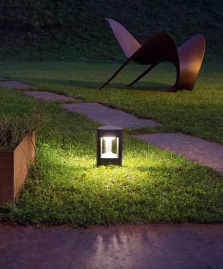 Lampioncino da giardino gea luce janet antracite moderno