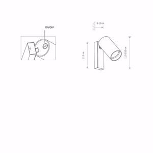 Applique orientabile bianco per comodini camera da letto moderna