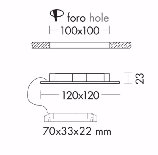 Faretto da incasso  quadrato bianco a soffitto 220-240v 6w 4000k