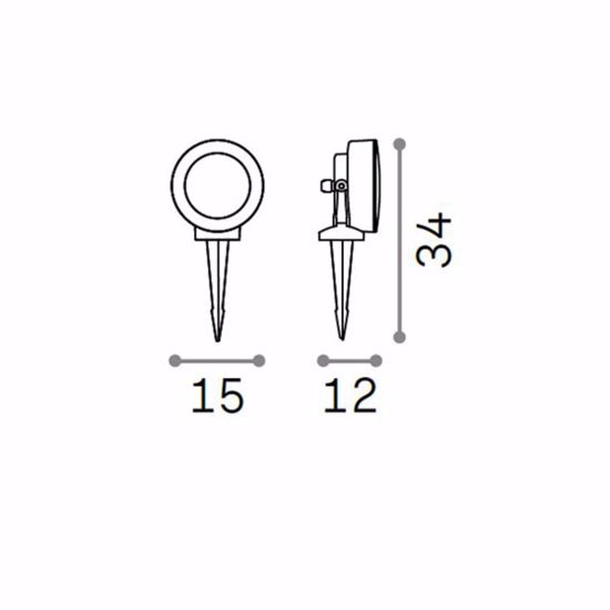 Litio pr1 faretto con picchetto per esterno bianco gx53 7w 4000k ip66