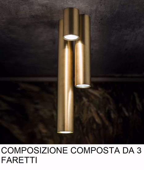 Faretto gu10 led da soffitto cilindro oro satinato