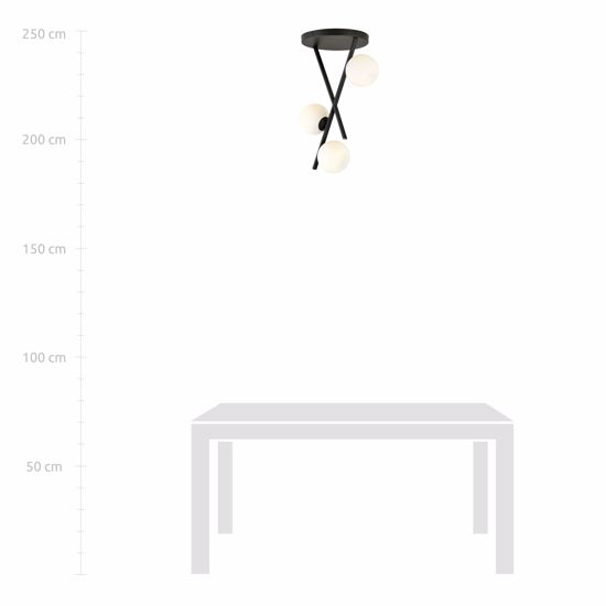 Plafoniera per soggiorno moderno nera sfere vetro