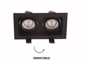 Cestello faretti da incasso soffitto rettangolare nero doppia luce orientabile gu10 220v