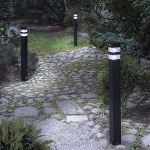 Lampione solare da giardino led 6000k ip44 design moderno nero