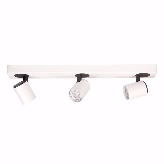 Plafoniera lampada con 3 faretti bianco nero orientabili da soffitto