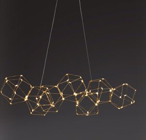 Lampadario costellazione oro moderno per soggiorno led 33w 3000k