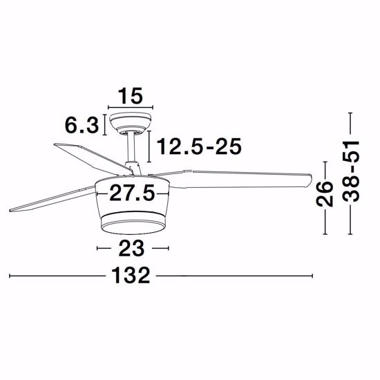 Lampadario con ventilatore da sofitto moderno nero pale effetto legno