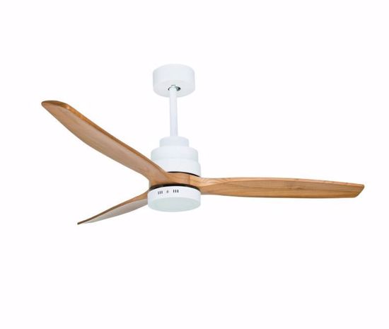 Ventilatore da soffitto tre pale legno metallo bianco con luce led per salotto dai 13mq ai 20mq