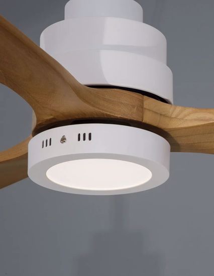 Ventilatore da soffitto pale legno bianco con luce da 13mq a 20mq